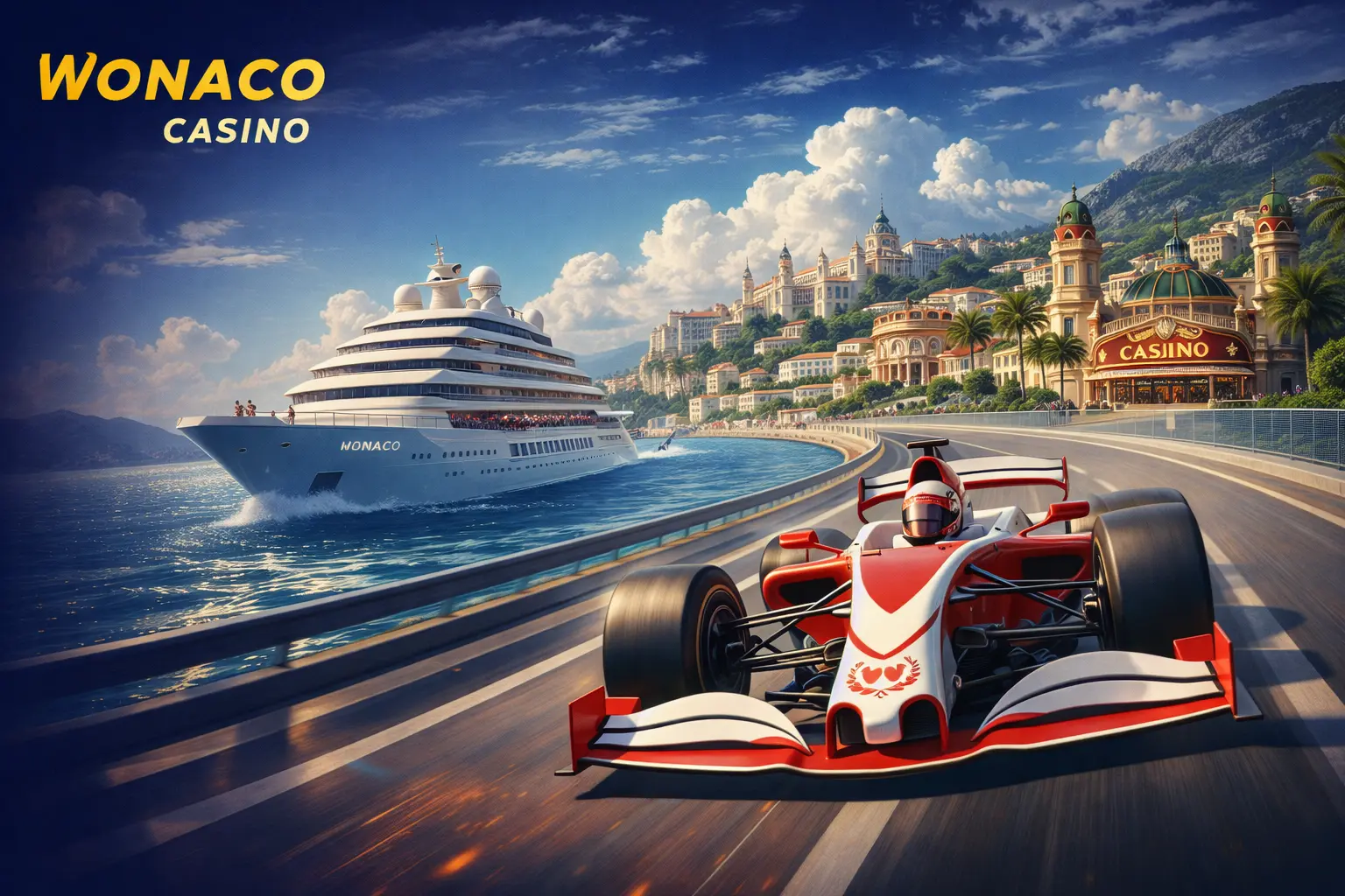 Wonaco Casino promóciós bannere — prémium élmény és nagy nyeremények